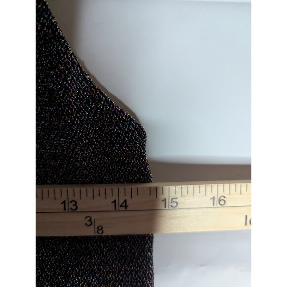 NWT EXPRESS Black Rainbow SPARKLE Tank Top Y2K Whimsigoth Glitter Retro Sz S - Picture 7 of 8